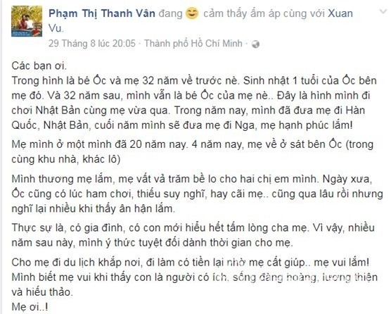 sao việt, sao việt mùa vu lan, sao việt báo hiếu, sao việt tặng quà cha mẹ mùa vu lan, lễ vu lan