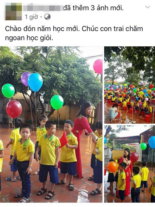 facebook ngap tran hinh anh bo me khoe con ngay khai giang nam hoc moi - 1