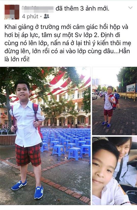 facebook ngap tran hinh anh bo me khoe con ngay khai giang nam hoc moi - 8