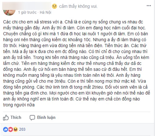 Cô gái thu nhập 10 triệu, tháng nào cũng nhẵn túi vì bao bạn trai ăn ở, còn bị mắng vì tiêu gì mà hết - Ảnh 1.