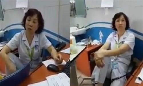 Hình ảnh bác sĩ gác chân lên nói chuyện với người nhà bệnh nhân gây nhiều ý kiến khác nhau. Ảnh cắt từ clip