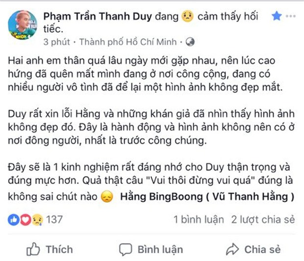 Thanh Duy bị chỉ trích vì bàn tay hư hỏng trên vòng 1 Hằng BingBoong-3