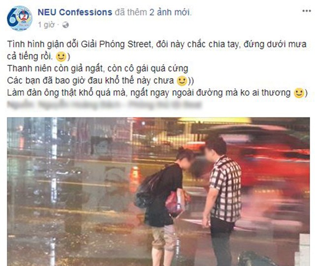 bat chap mua bao, chang trai van nam lan ra duong gia vo ngat de "an va" nguoi yeu - 1