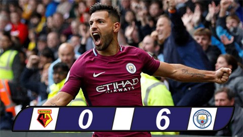 Aguero lập hat-trick, Man City đánh chiếm ngôi đầu