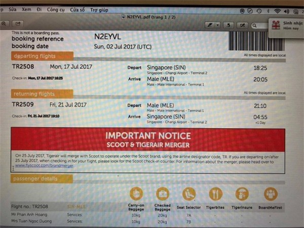 Phan Anh còn chia sẻ cả ảnh chụp vé máy bay được đặt từ hãng hàng không giá rẻ. - Tin sao Viet - Tin tuc sao Viet - Scandal sao Viet - Tin tuc cua Sao - Tin cua Sao