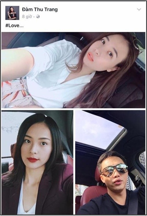 Trước đó, hình ảnh Đàm Thu Trang đăng tải có góc chụp rất giống trong xe Cường Đôla, nơi Hạ Vi cũng từng chụp hình và vướng phải tin đồn tình cảm.  - Tin sao Viet - Tin tuc sao Viet - Scandal sao Viet - Tin tuc cua Sao - Tin cua Sao