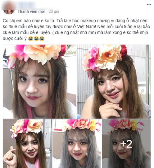 Không có mẫu trang điểm, vợ vui tay đè chồng ra tô son trát phấn khiến 500 chị em cười đau ruột - Ảnh 1.