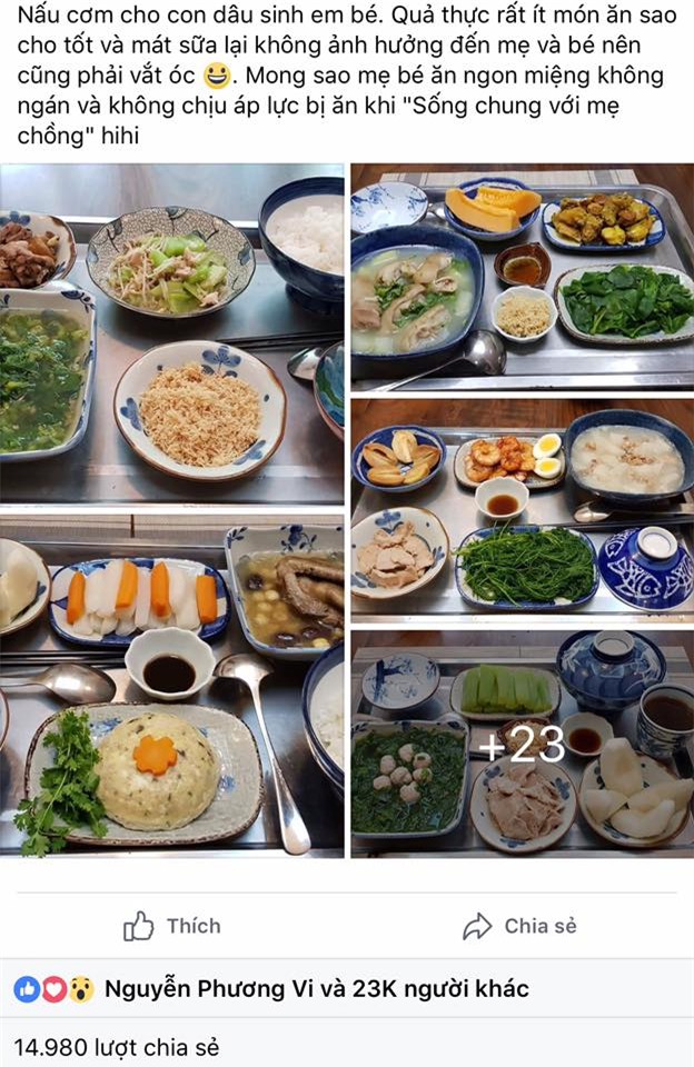 Mâm cơm mẹ chồng Hà Thành nấu cho con dâu ở cữ gây sốt vì quá đặc biệt - Ảnh 1.