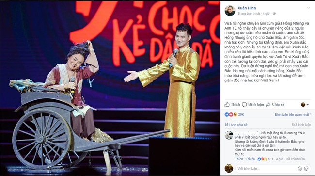 Nghệ sĩ Việt mỗi người mỗi ý khi nói về sự kiện vợ chồng Xuân Bắc bị chỉ trích ham danh-4