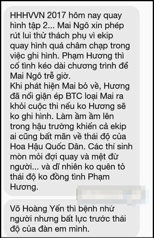 BTC nói gì về việc Mai Ngô bị chèn ép đến mức bỏ thi Hoa hậu Hoàn vũ Việt Nam 2017