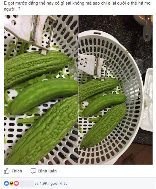 Dùng dao để gọt mướp đắng, cô gái sáng tạo nhất mạng xã hội - Ảnh 1.