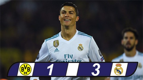 Ronaldo lập cú đúp, Real nhấn chìm chủ nhà Dortmund