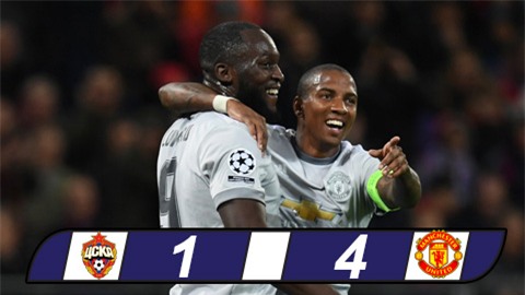 Bảng A Champions League: Lukaku lập kỷ lục, M.U đánh nhanh diệt gọn CSKA Moscow