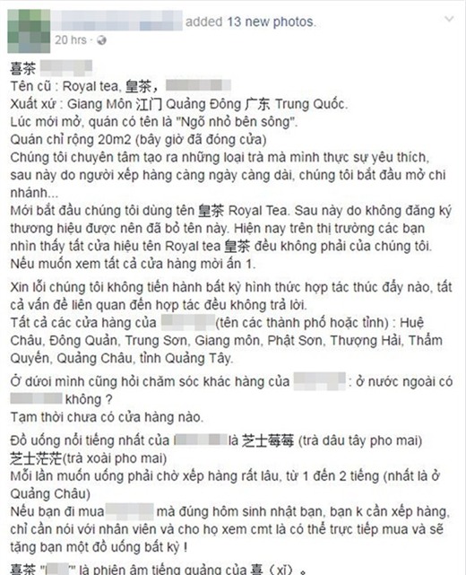 Nhạp nhèm thuong hiẹu trà sũa khong rõ nguòn góc, chỉ nguòi uóng thiẹt!