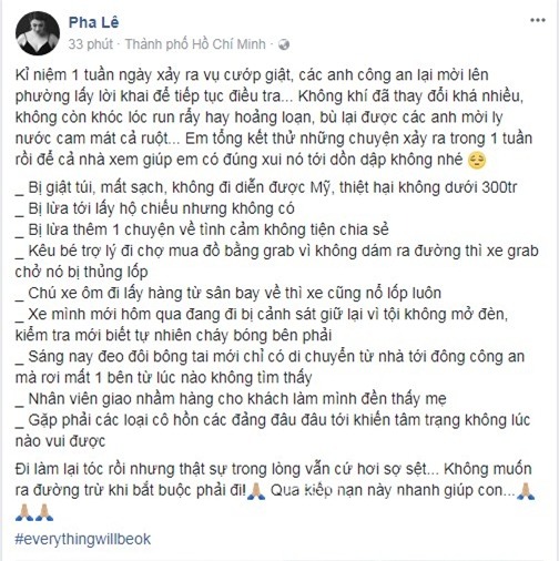 Pha Lê, ca sĩ Pha Lê, Pha Lê mất túi xách,chuyện làng sao,sao Việt