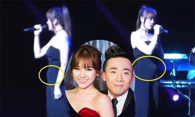 Ăn quá no, Hari Won lấy áo che vòng 2 to bất thường vì sợ thị phi bầu bí-4