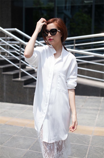 4 cach tan dung triet de mot chiec ao so mi dang dai khon ngoan nhu sao viet - 11