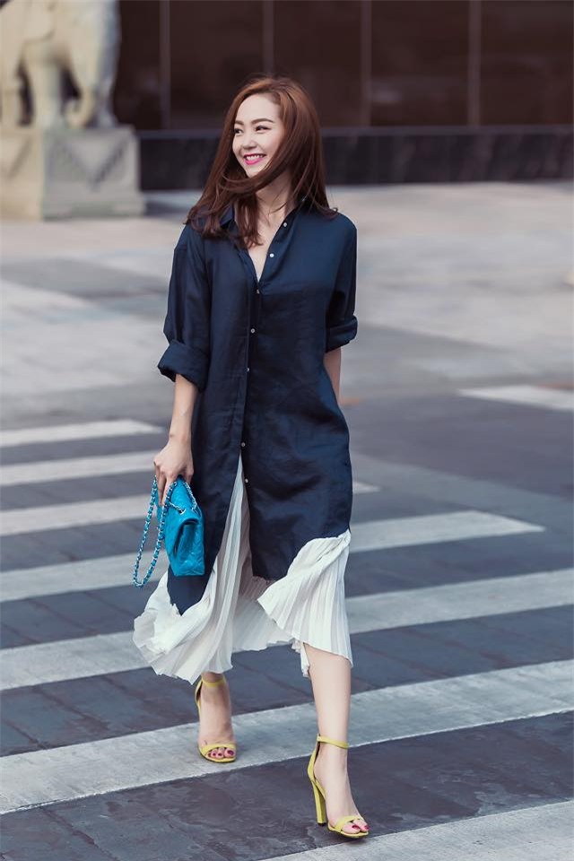 4 cach tan dung triet de mot chiec ao so mi dang dai khon ngoan nhu sao viet - 9