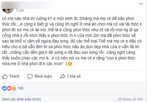 Than thở mẹ chồng bắt đi phơi thóc khi đang ở cữ, mẹ trẻ chẳng được bênh còn bị mắng - Ảnh 1.