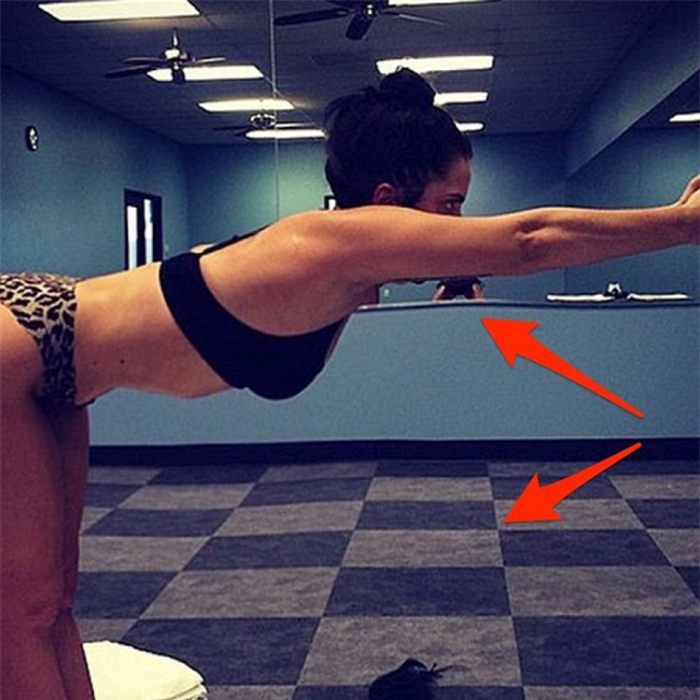 Lady Gaga cùng một bức ảnh gây tranh cãi chụp khi đang tập fitness.
