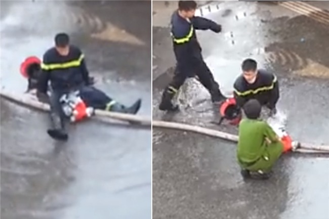 Phẫn nộ giọng cười của những cô gái trong clip chiến sĩ PCCC bị bỏng phải ngồi bệt trước vòi nước và cởi đồ - Ảnh 3.