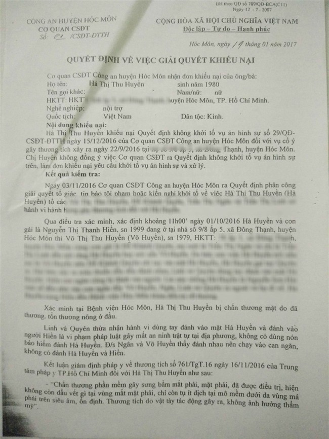Bị người yêu của chồng kéo đến nhà đánh bầm mặt, chảy máu đầu, người phụ nữ hơn 1 năm đi kiện - Ảnh 7.