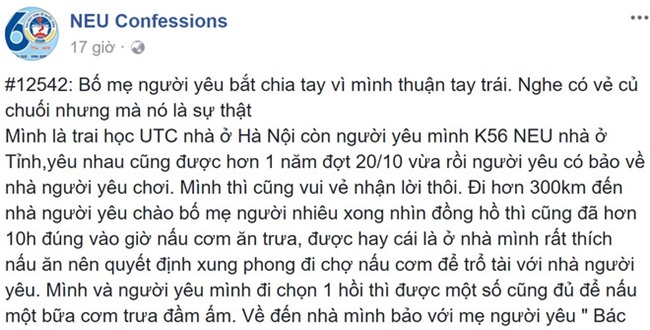 Đảm đang, nấu ăn ngon, chàng trai vẫn bị mẹ bạn gái ép chia tay vì thuận tay trái - Ảnh 1.