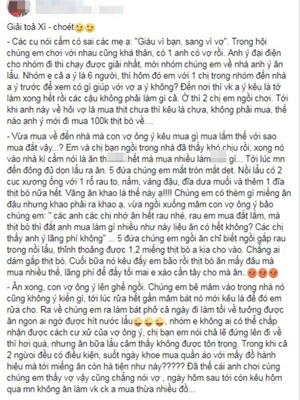 Mời 5 bạn đến nhà ăn khao, anh chàng “hèn” vì vợ than thở mua 100k thịt bò ăn làm sao cho hết - Ảnh 1.