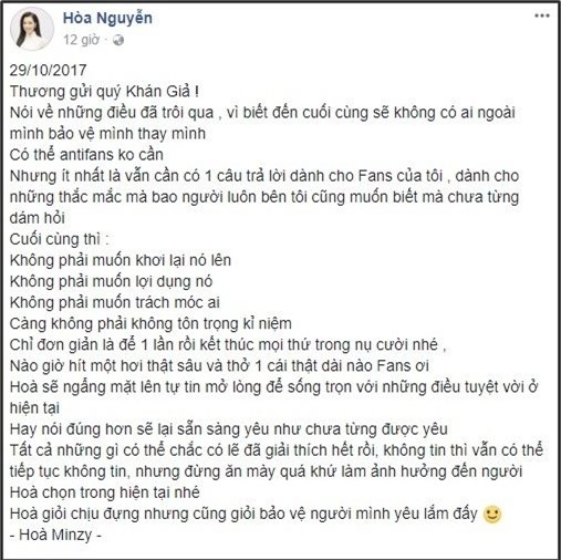 Dòng trạng thái đáp trả anti-fan của Hòa Minzy. - Tin sao Viet - Tin tuc sao Viet - Scandal sao Viet - Tin tuc cua Sao - Tin cua Sao