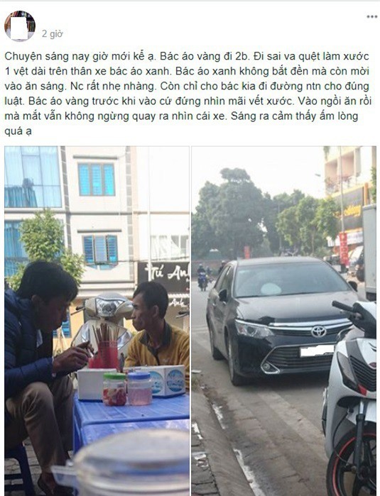 Câu chuyện đẹp: Đâm vào xe hơi, người đàn ông đi xe máy không phải đền tiền mà còn được mời đi ăn sáng - Ảnh 1.