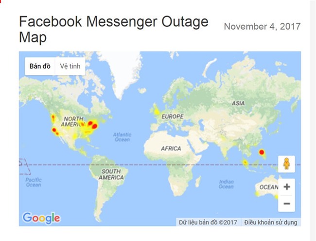 Facebook Messenger sập tại Việt Nam