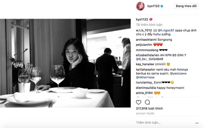 Ngọt ngào như Song Song: Vợ chu môi trên bàn ăn tối trong chuyến trăng mật, chồng ngồi đối diện chụp cho? - Ảnh 2.