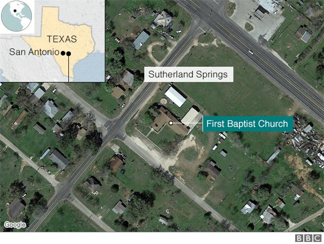 Hiện trường vụ xả súng đẫm máu tại nhà thờ Mỹ