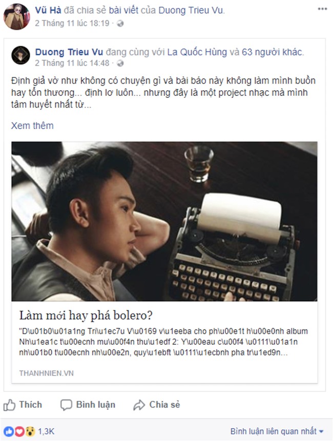 Nghệ sĩ Việt lên tiếng bênh vực Dương Triệu Vũ trước ý kiến trái chiều về việc làm mới bolero-6