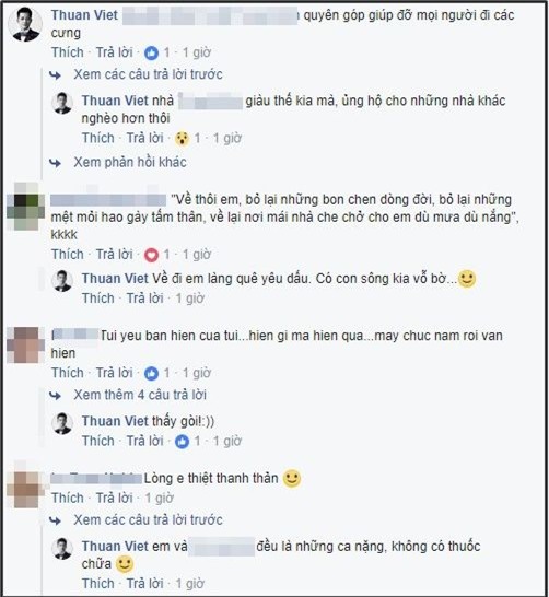 Trong phần bình luận, NTK Thuận Việt còn kêu gọi bạn bè ủng hộ cho người dân vùng bão lũ. - Tin sao Viet - Tin tuc sao Viet - Scandal sao Viet - Tin tuc cua Sao - Tin cua Sao