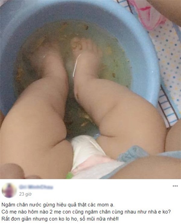 me bim sua truyen nhau cach ngam chan nuoc gung tri ho cho con: bac si noi gi? - 1