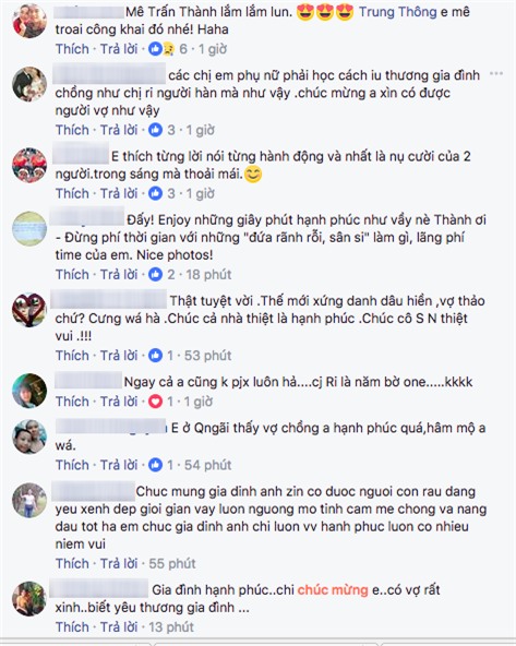 Nhiều khán giả cũng tỏ vẻ ngưỡng mộ niềm hạnh phúc đơn giản của gia đình Trấn Thành. - Tin sao Viet - Tin tuc sao Viet - Scandal sao Viet - Tin tuc cua Sao - Tin cua Sao