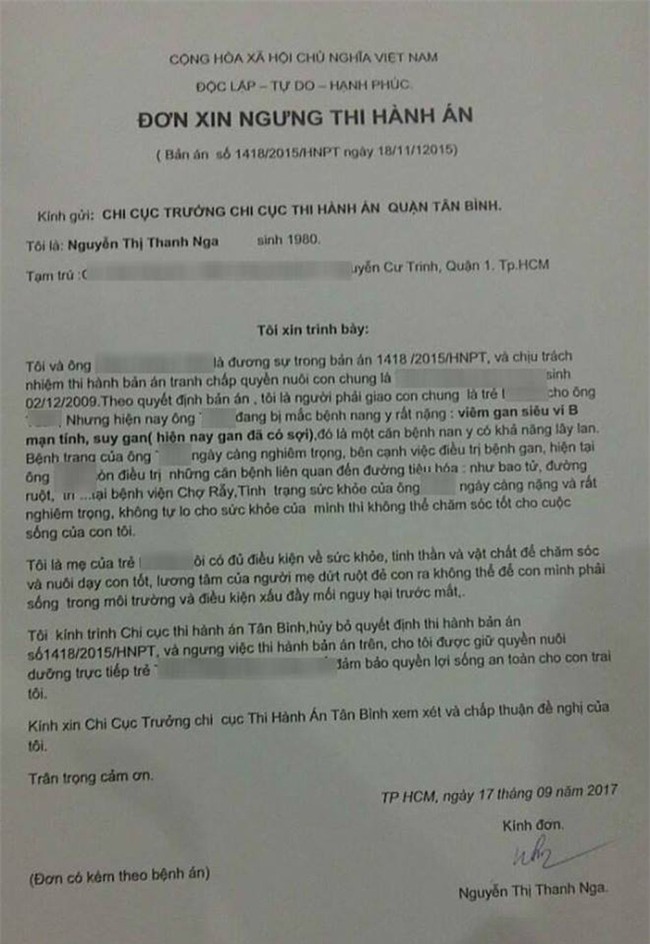 Tranh giành hậu ly hôn: tố chồng mắc bệnh nan y, vợ quyết không thi hành án vì thương con - Ảnh 3.