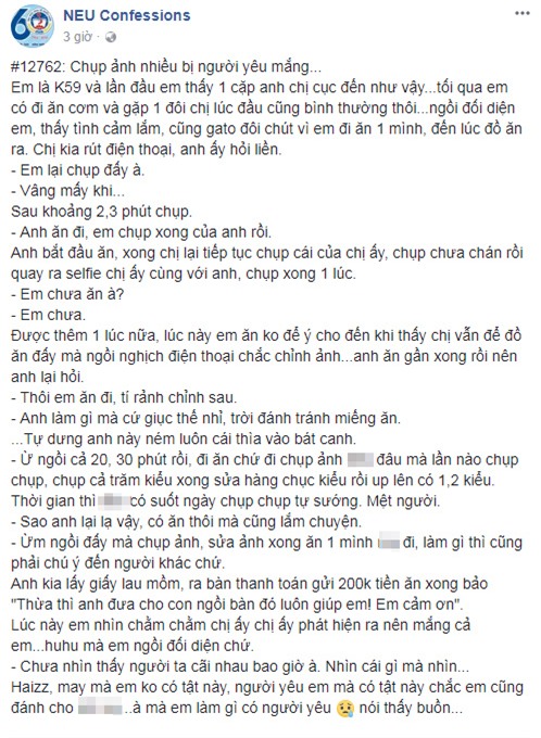 Giữa chốn đông người bị người yêu ném thìa vào bát canh chỉ vì tội... mê chụp ảnh-1