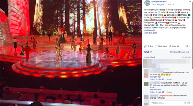 Ghi điểm trong đêm tổng duyệt, Đỗ Mỹ Linh xuất sắc lọt thẳng vào top 40 trước thềm chung kết Miss World 2017 - Ảnh 1.