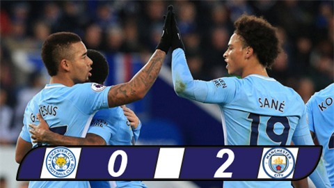 Thắng nhẹ Leicester, Man City làm nản lòng nhóm bám đuổi