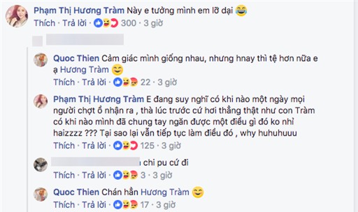 Hương Tràm và Quốc Thiên bình luận qua lại với nhau, thể hiện sự không đồng ý việc Chi Pu cầm mic và trở thành ca sĩ chuyên nghiệp. - Tin sao Viet - Tin tuc sao Viet - Scandal sao Viet - Tin tuc cua Sao - Tin cua Sao
