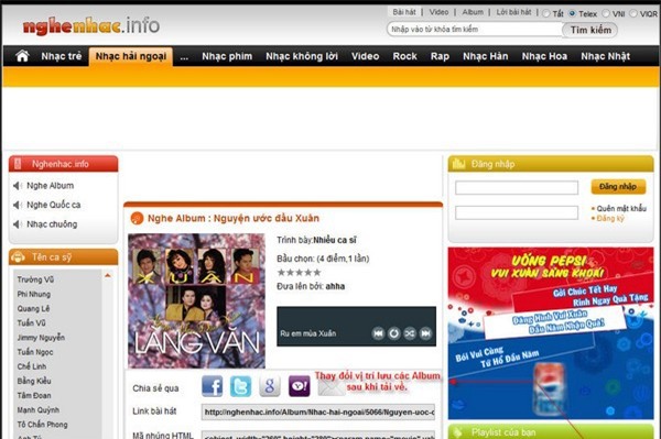 Nếu giờ đây nghe nhạc trực tuyến là một điều quá bình thường, thì vào thời điểm những ngày đầu của Internet, để tìm được một trang web nghe nhạc trực tuyến với nhiều bài hát hay là điều không dễ dàng gì. Nghenhac.info là một trong những trang web nghe nhạc trực tuyến đầu tiên và được nhiều người tìm đến khi muốn nghe nhạc, tuy nhiên giờ đây trang web này đã ngừng hoạt động.