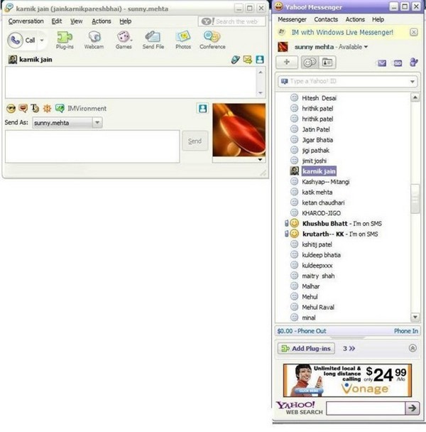 Tuy nhiên, nhắc đến phần mềm chat phổ biến nhất Việt Nam trong những ngày đầu sử dụng Internet, thì chắc chắn đó sẽ là Yahoo Messenger. Vào những năm 2000, gần như chắc chắn mỗi người dùng Internet tại Việt Nam đều sở hữu một hộp thư Yahoo và một tài khoản Yahoo Messenger, cùng những nick chat độc đáo thể hiện cá tính của bản thân.