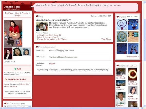 Nếu đã sử dụng Yahoo, chắc chắn bạn cũng sẽ biết đến Yahoo 360 blog. Đây được xem là mạng xã hội đầu tiên mà người Việt Nam sử dụng, vào thời điểm Facebook vẫn chưa được biết đến tại Việt Nam. Yahoo 360 blog được xem như một trang nhật ký cá nhân, nơi người dùng có thể tự viết các bài viết dưới dạng blog, nhưng những người khác cũng có thể tham gia bình luận.