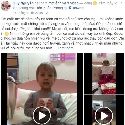 Dong tam su xuc dong cua me danh cho con gai 5 tuoi bi ung thu mau hinh anh 1