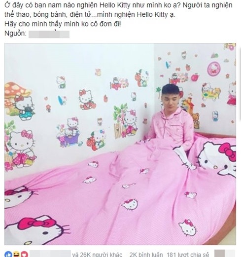 Nam sinh được mệnh danh Hồng công chúa vì quá thích Hello Kitty-1