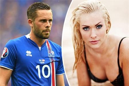Chàng tiền vệ Gylfi Sigurdsson cũng cưa đổ Alexandra Ivarsdottir, cựu hoa hậu cực kỳ nổi tiếng tại Iceland.