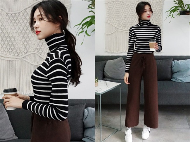Xem đi xem lại thì áo len gân sọc vẫn dễ chọn nhất, vừa gọn gàng ôm dáng vừa giữ ấm cực đỉnh - Ảnh 4.