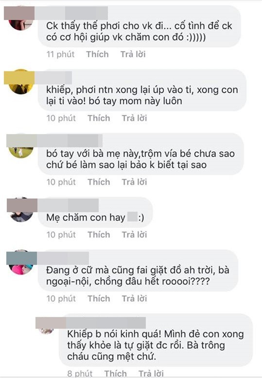 Phơi khăn sữa của con chung với giẻ lau, bít tất, mẹ trẻ bị chồng chê bẩn, hội chị em thấy ghê - Ảnh 3.